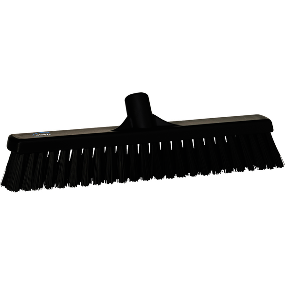 REMPRO 31749, 16 in, Black, Soft/Stiff Bristle, Combo Push Broom