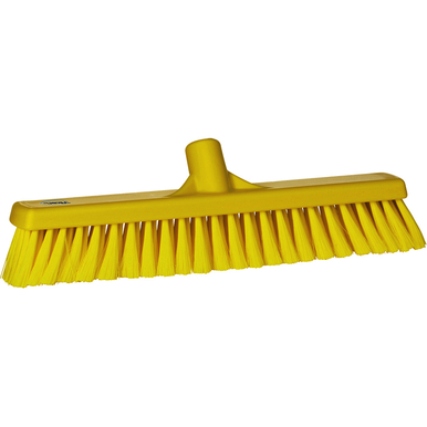 REMPRO 31796, 16 in, Yellow, Soft Bristle, Small Particle Push Broom