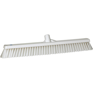 REMPRO 31945, 24 in, White, Soft/Stiff Bristle, Combo Push Broom