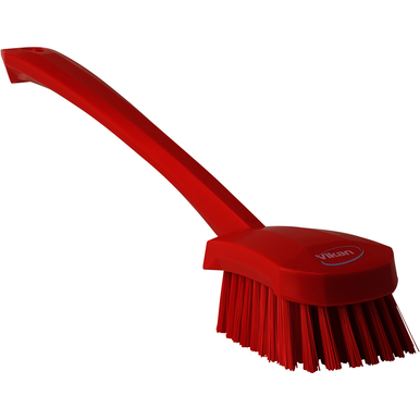 REMPRO 41864, 15.75 in, Red, Stiff Bristle, Long Handle Scrubbing Brush