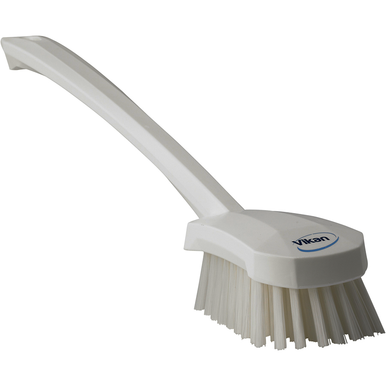 REMPRO 41865, 15.75 in, White, Stiff Bristle, Long Handle Scrubbing Brush