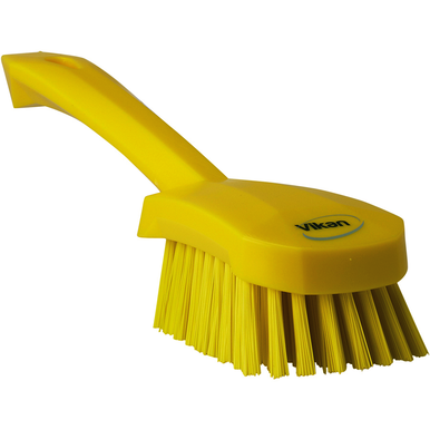 REMPRO 41926, 9.8 in, Yellow, Stiff Bristle, Short Handle Scrubbing Brush