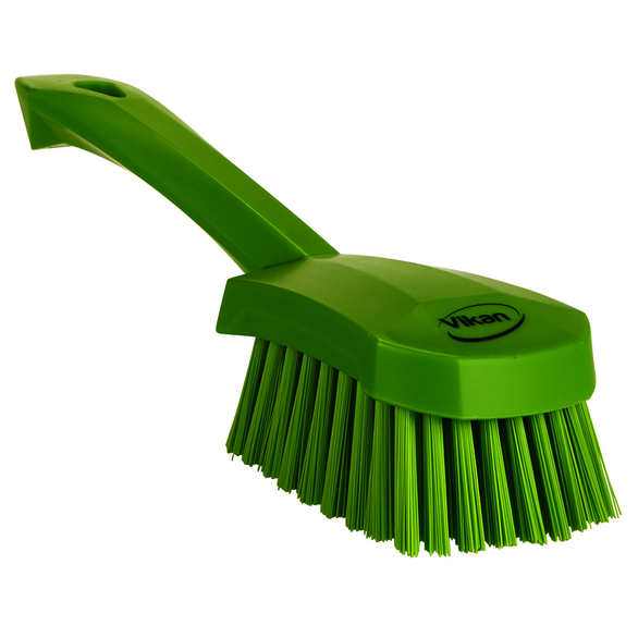 REMPRO 419277, 9.8 in, Lime, Stiff Bristle, Short Handle Scrubbing Brush