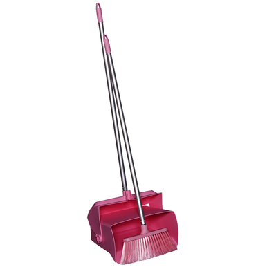 REMPRO 62501, 14.56 in, Pink, Polypropylene, Lobby Dustpan with Broom