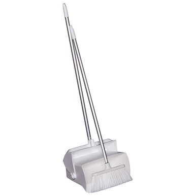 REMPRO 62505, 14.56 in, White, Polypropylene, Lobby Dustpan with Broom