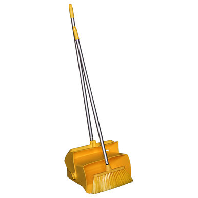 REMPRO 62506, 14.56 in, Yellow, Polypropylene, Lobby Dustpan with Broom