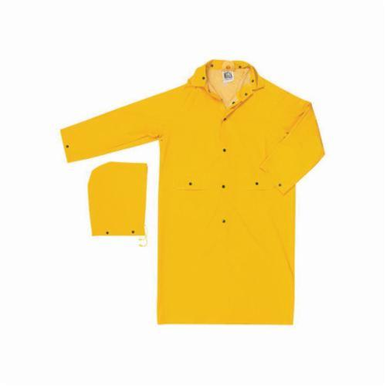River City 230CL Classic Rain Coat With Detachable Drawstring Hood, Unisex, L, Yellow, Polyester/PVC, Resists: Chemical and Water, Specifications Met: ANSI Specified