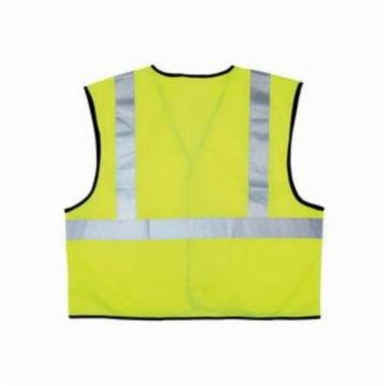 MCR Safety VCL2SLXL Luminator™ Economy Safety Vest, XL, Hi-Viz Fluorescent Lime, Polyester Solid, Hook and Loop Closure, 3 Pockets, ANSI Class: Class 2, Specifications Met: ANSI/ISEA 107-2015 Type R