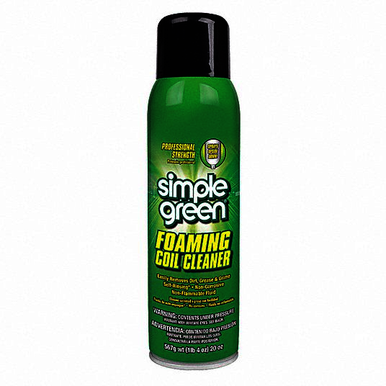 SIMGRE 0110001213418, 20 oz Aerosol Can, Alcohol, Biodegradable, Self-Rinsing, Foaming Condenser or Evaporator Cleaner