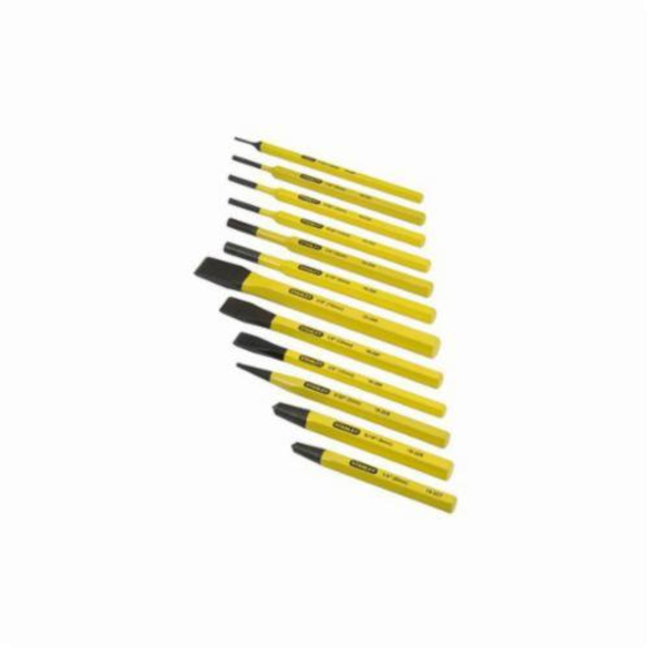 Stanley® 16-299 Punch and Chisel Set, 12 Pieces, 3/8 - 5/8 in Chisel, 1/16 - 5/16 in Punch, Hardened Steel