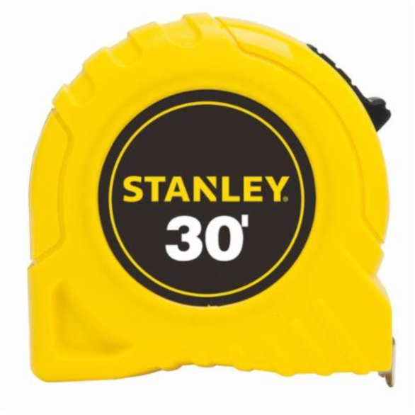 Stanley® 30-464 Tape Rule, 1 in W x 25 ft L Blade, Polymer Coated Steel, SAE