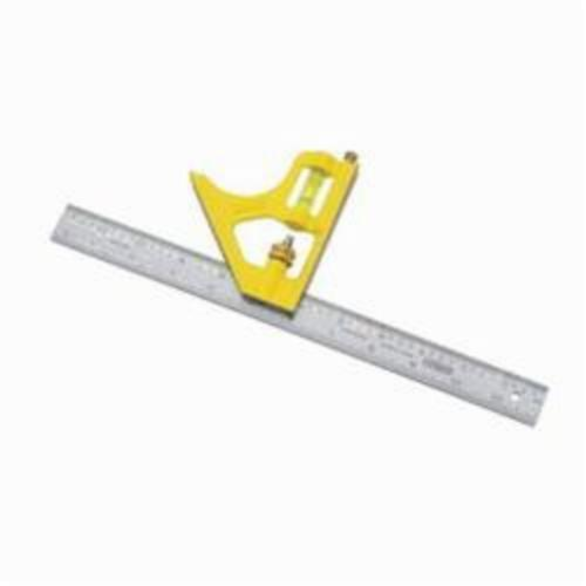 Stanley® 46-028 Combination Square, 1/16 in, 45 deg, 90 deg, 12 x 1 in Tongue, Die Cast Steel