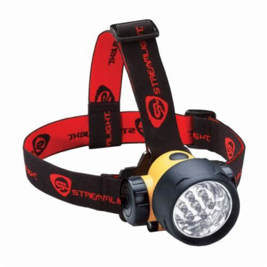 Streamlight® 61052 Septor® Lightweight Waterproof Headlamp With Elastic Head Strap and Hard Hats Strap, LED Bulb, Tough ABS Thermoplastic Housing, 120 Lumens