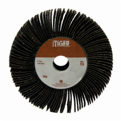 Tiger 53287 Unmounted Coated Abrasive Flap Wheel, 6 in Dia, 1 in W Face, 80 Grit, Medium Grade, Aluminum Oxide Abrasive