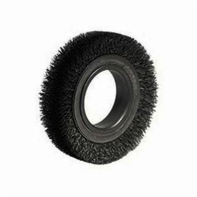 Weiler 06020 Medium Face Wheel Brush, 4-1/2 in Dia Brush, 15/16 in W Face, 0.0118 in Dia Crimped Filament/Wire, 2 in Arbor Hole