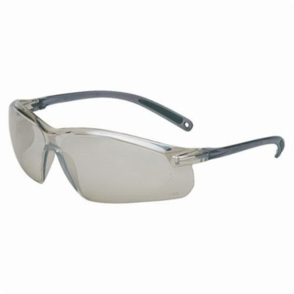 Uvex® by Honeywell A704 A700 General Purpose Safety Eyewear, Anti-Scratch/Hard Coat Silver Mirror Lens, Wraparound Gray Polycarbonate Frame, Polycarbonate Lens, Specifications Met: ANSI Z87.1-2010, CSA Z94.3