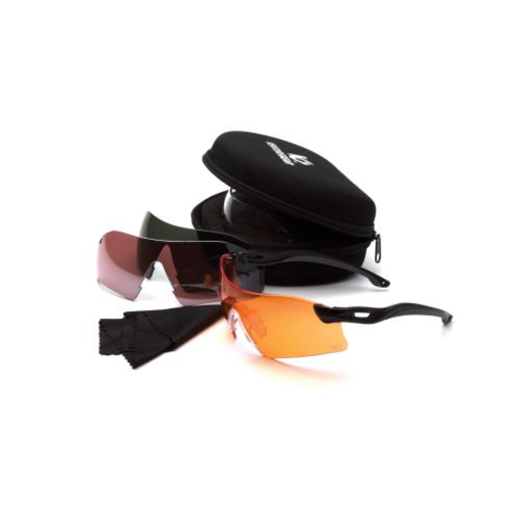 VentureGear™ Drop Zone® VGSB88KIT Lightweight Safety Eyewear Kit, Anti-Scratch, Black, Polycarbonate Frame, Polycarbonate Lens, ANSI Z87.1, CAN/CSA Z94.3-07, CE EN166, MIL-PRF 32432