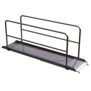 ALUM WALK RAMP W/RAIL HOOK 120 X 28 IN