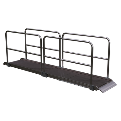 ALUM WALK RAMP W/RAIL OVERLAP 144 X 28IN
