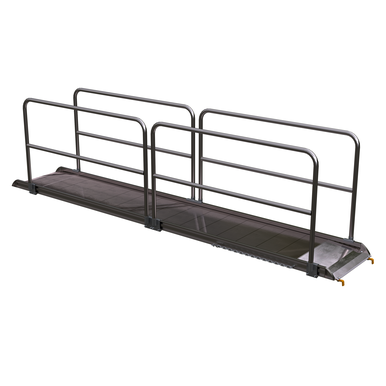 ALUM WALK RAMP W/RAIL HOOK 144 X 28 IN