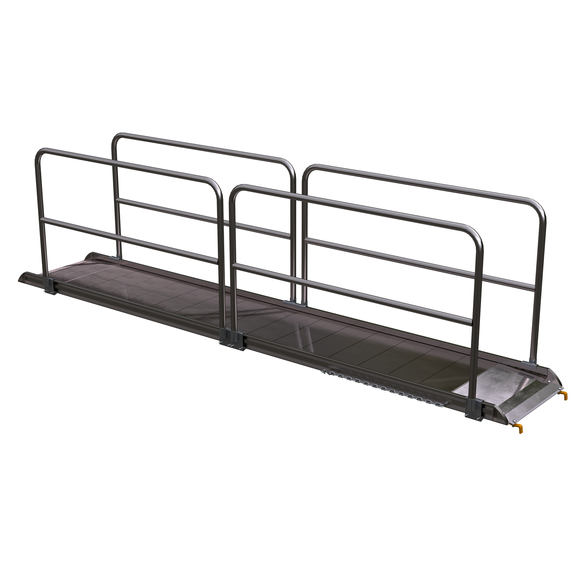 ALUM WALK RAMP W/RAIL HOOK 144 X 28 IN
