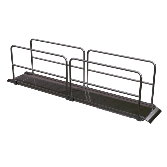 ALUM WALK RAMP W/RAIL OVERLAP 168 X 28IN
