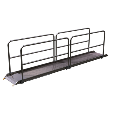 ALUM WALK RAMP W/RAIL HOOK 168 X 28 IN