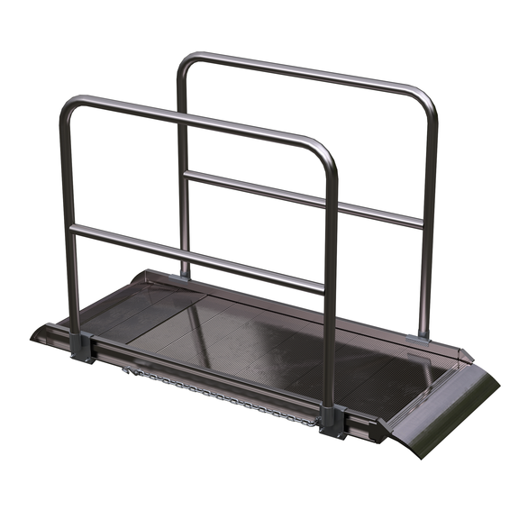 ALUM WALK RAMP W/RAIL OVERLAP 72 X 28 IN
