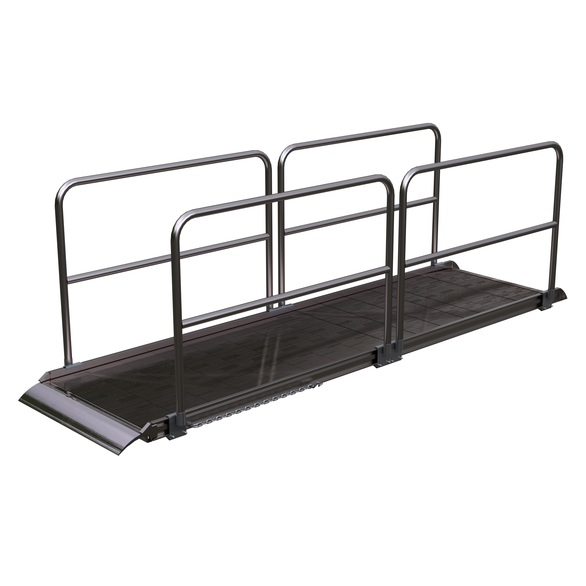 ALUM WALK RAMP W/RAIL OVERLAP 144 X 38IN
