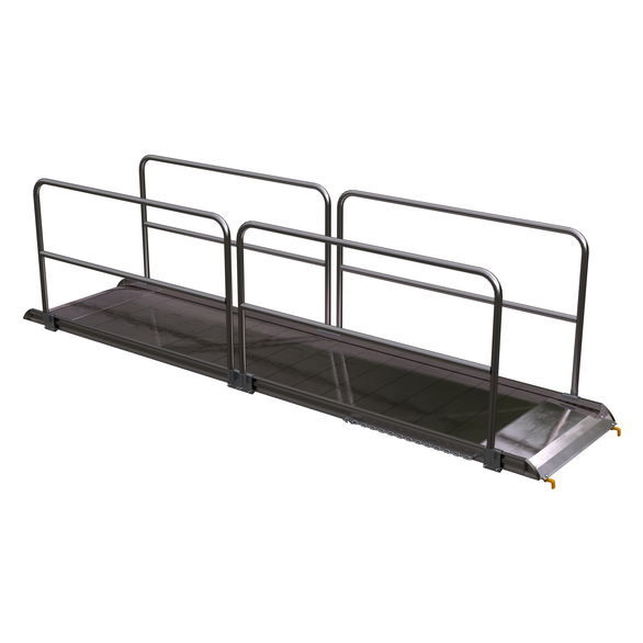 ALUM WALK RAMP W/RAIL HOOK 168 X 38 IN