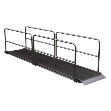 ALUM WALK RAMP W/RAIL OVERLAP 192 X 38IN