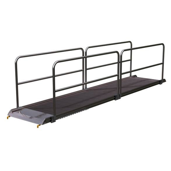 ALUM WALK RAMP W/RAIL HOOK 192 X 38 IN