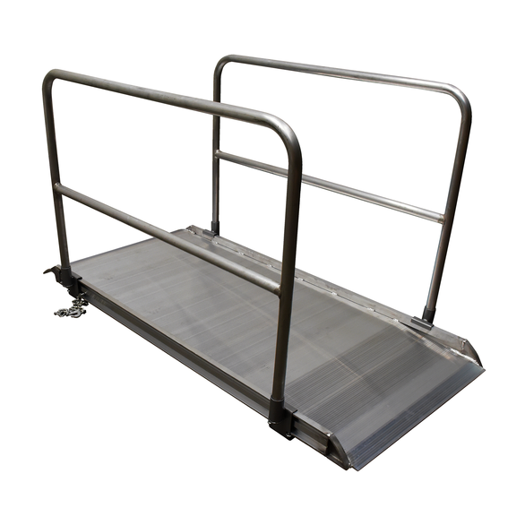 ALUM WALK RAMP W/RAIL OVERLAP 84 X 38 IN