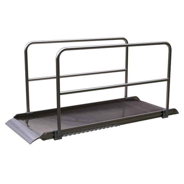 ALUM WALK RAMP W/RAIL OVERLAP 96 X 38 IN