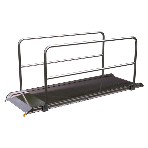 ALUM WALK RAMP W/RAIL HOOK 108 X 38 IN