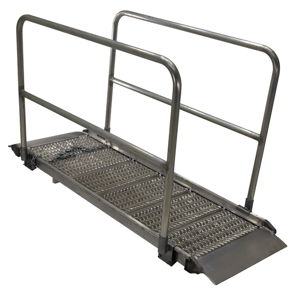 ALUM GRIP WALK RAMP W/RAIL 29.38X73.25