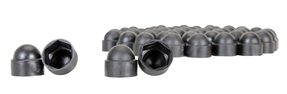 BLACK PLASTIC BOLT CAPS PACK OF 1/2 IN