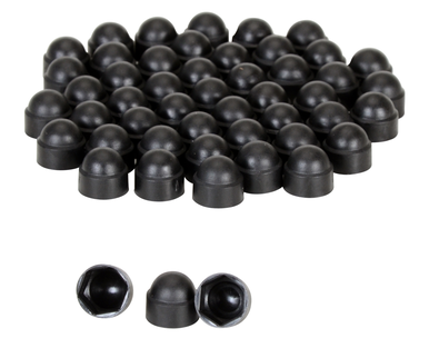 BLACK PLASTIC BOLT CAPS PACK OF 3/8 IN