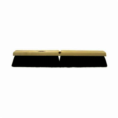 Vortec Pro 25232 Threaded Tip Push Broom, 24 in OAL, 3 in Trim, Medium Sweep Face, Black Tampico Bristle