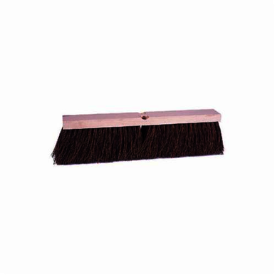 Vortec Pro 25241 Threaded Tip Push Broom, 18 in OAL, 4 in Trim, Brown Palmyra Bristle