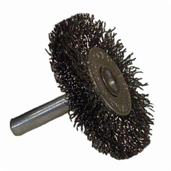 Vortec Pro 36211 Radial Wheel Brush, 3 in Dia Brush, 0.014 in Dia Crimped Filament/Wire