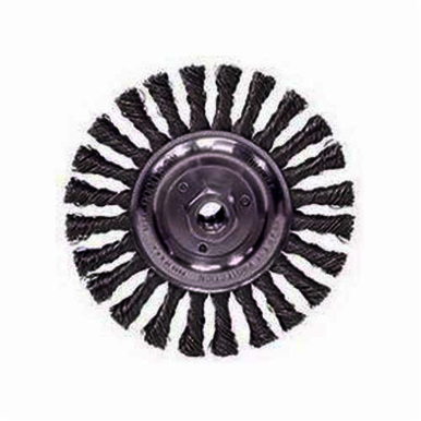 Vortec Pro 36224 Wide Face Wheel Brush With Nut, 6 in Dia Brush, 0.025 in Dia Standard/Twist Knot Filament/Wire, 5/8-11 Arbor Hole