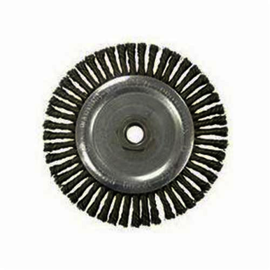 Vortec Pro 36225 Narrow Face Wheel Brush With Nut, 6 in Dia Brush, 0.02 in Dia Stringer Bead Knot Filament/Wire, 5/8-11 Arbor Hole