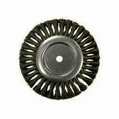 Vortec Pro 36228 Wide Face Wheel Brush, 8 in Dia Brush, 0.014 in Dia Standard/Twist Knot Filament/Wire, 5/8 in Arbor Hole