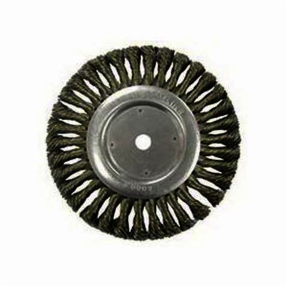 Vortec Pro 36228 Wide Face Wheel Brush, 8 in Dia Brush, 0.014 in Dia Standard/Twist Knot Filament/Wire, 5/8 in Arbor Hole