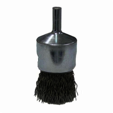 Vortec Pro 36248 Stem Mount End Brush, 1 in, Crimped, 0.014 in, Steel Fill, 7/8 in L Trim