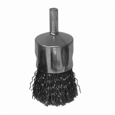 Vortec Pro 36283 Stem Mount End Brush, 3/4 in, Crimped, 0.006 in, Stainless Steel Fill, 7/8 in L Trim