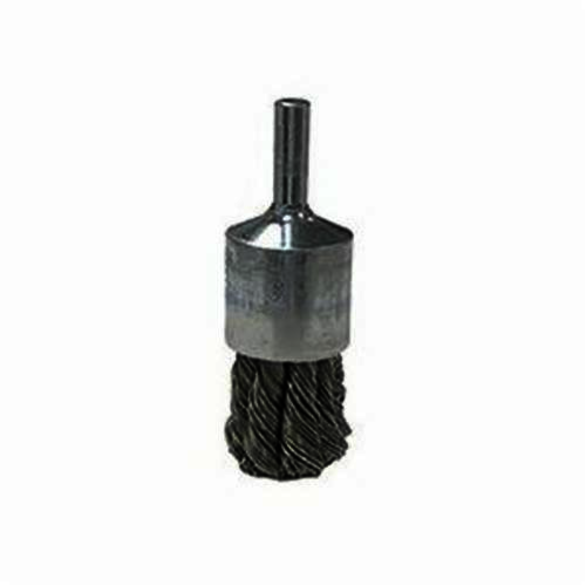 Vortec Pro 36287 Stem Mount End Brush, 3/4 in, Knot, 0.014 in, Stainless Steel Fill, 7/8 in L Trim