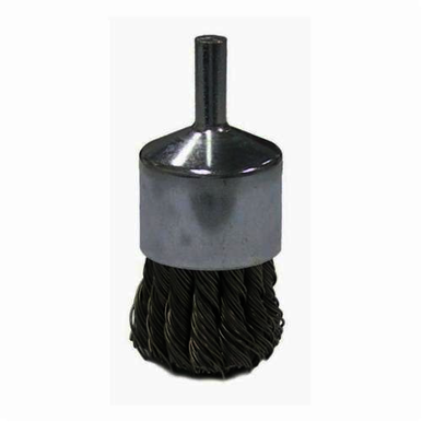 Vortec Pro 36289 Stem Mount End Brush, 1 in, Knot, 0.014 in, Stainless Steel Fill, 7/8 in L Trim