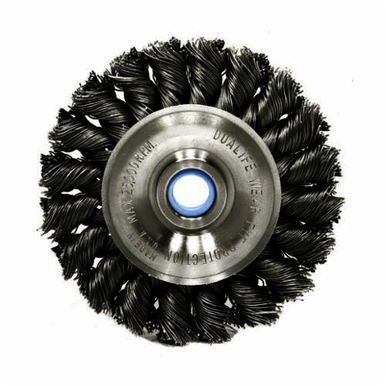 Vortec Pro 36290 Wide Face Wheel Brush, 3 in Dia Brush, 0.014 in Dia Standard/Twist Knot Filament/Wire, 1/2 to 3/8 in Arbor Hole